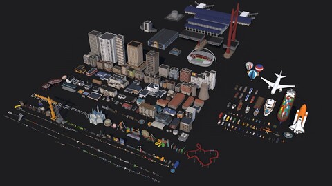 Low Poly City Mega Pack