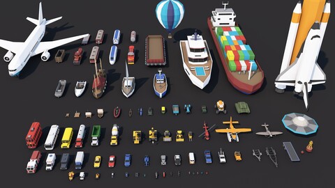 Low Poly Vehicles Pack Collection