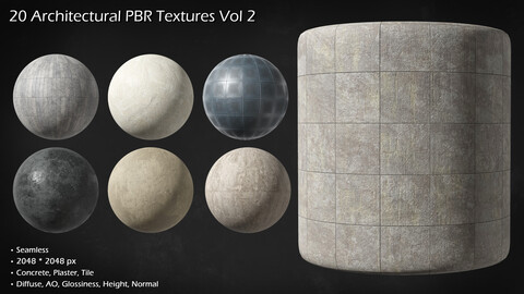 20 Architectural PBR Textures Vol 2