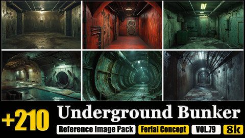 210 Underground Bunker Environment Concept Reference Image Pack v.79 |8K|