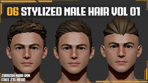 Stylized Male Hair Vol01