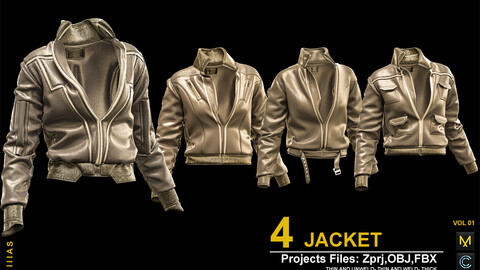 JACKET VOL 1 (CLO3D AND MAEVELOUS DESIGNER) ZPRJ, OBJ, FBX