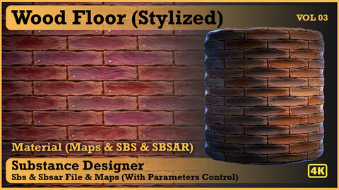 Wood Floor (Stylized) - VOL 03 -SBS & SBsar & Maps