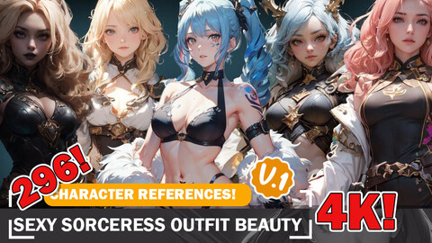 296 Sexy Sorceress Outfit Characters References and Designs Reference Art V1 4K