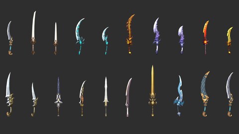 Fantasy 3D Sword Collection Pack 02