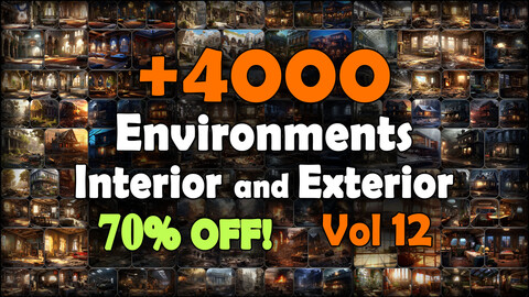 4000 Environments (Interior and Exterior) Reference Pack | MEGA Bundle | 4K | v.12