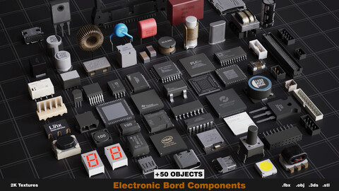 +50 Electronic Bord Components