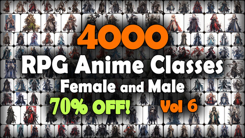4000 RPG Anime Classes and Characters (Full Body) Reference Pack | MEGA Bundle | 4K | v.6