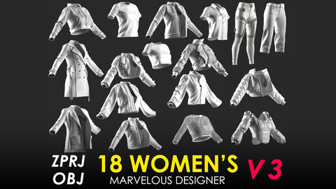 18 Women's Clothes - VOL 3 - Marvelous / CLO Project file