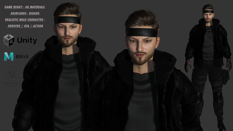 AAA 3D REALISTIC MALE CHARACTER - GUN SHOOTER/MILITARY/GTA/WAR