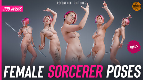 1100 Female Sorcerer Poses Reference Pictures +30% Off in the description