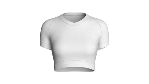 Ladies V-Neck Crop Tops