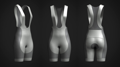 Womens Cycling Bip Shorts 3d Model