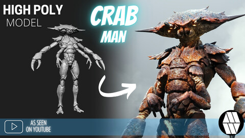 ZBrush Model: Crab-Man High Poly ZTL & FBX