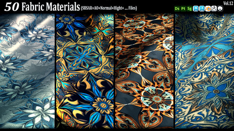 50 Fabric And Guipure Materials (SBSAR+AO+NRM+Hight+...) Vol12