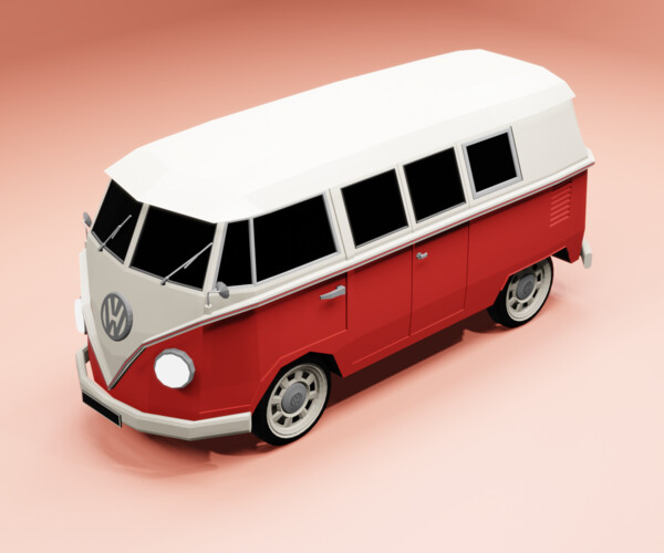 ArtStation - Low poly 1966 VW Split Screen Camper Van | Game Assets