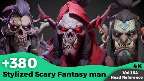 +380 Scary Fantasy Man Head Reference(4k)