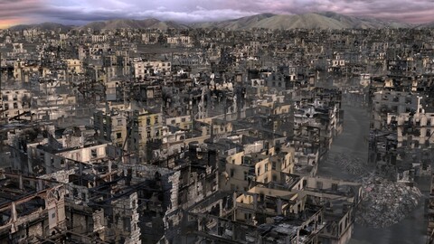 Destroyed City 3D Model