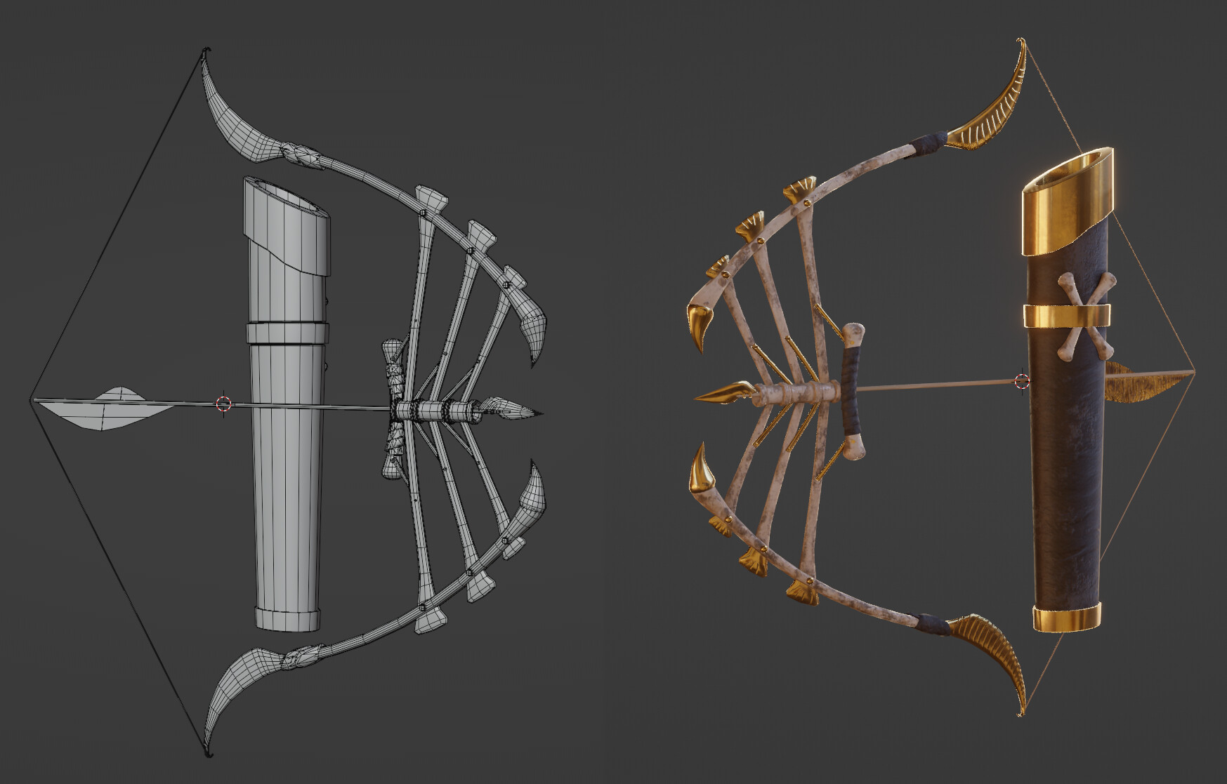 ArtStation - Game Ready Skeleton Bow | Game Assets