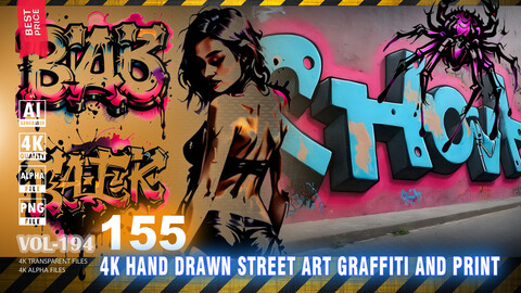 155 4K HAND DRAWN STREET ART GRAFFITI AND PRINT - ARTISTIC ILLUSTRATION - HIGH END QUALITY RES - (TRANSPARENT & ALPHA) - VOL194
