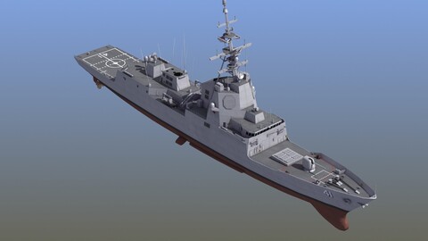 Hobart Class Destroyer D41 3D model