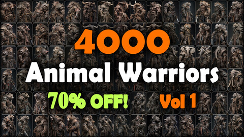 4000 Animal Warriors Reference Pack | MEGA Bundle | 4K | v.1