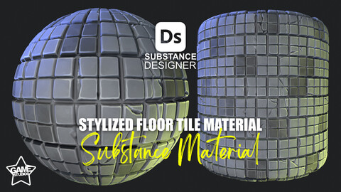 Stylized Floor Tiles Material 05 - Substance 3D Designer