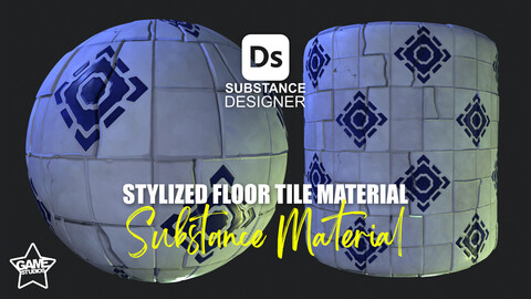 Stylized Floor Tiles Material 10 - Substance 3D Designer