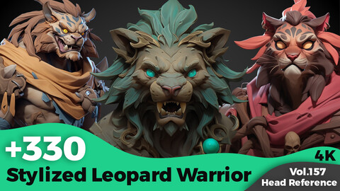 +330 Leopard Warrior Head Reference(4k)