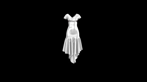 3d white satin dress