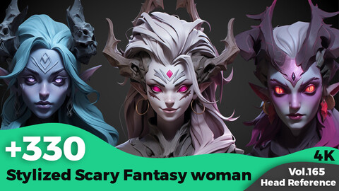 +330 Scary Fantasy Woman Head Reference(4k)