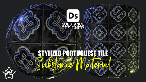 Stylized Portuguese Tiles Material 04 - Substance 3D Designer