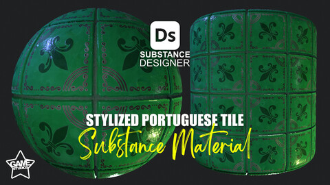 Stylized Portuguese Tiles Material 06 - Substance 3D Designer
