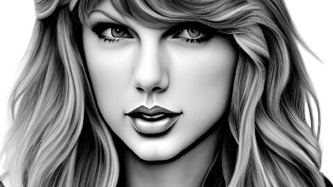 pensil drawing Taylor Swift art print