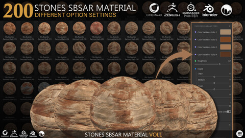 SBSAR Stones Bundle Material