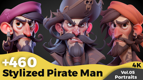 +460 Pirate Man Head Reference(4k)