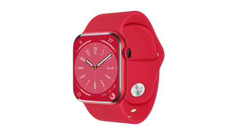 Apple Watch Series 8 Sport Band (PRODUCT)RED Color 3D Model