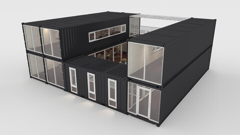 3D Model Container Office 1