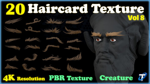 20 Creature Eyebrow PBR Textures (MEGA Bundle) - Vol 8