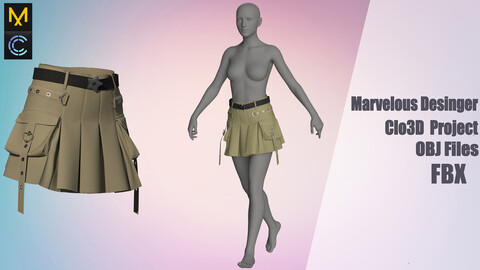 Skirt №193 "Marvelous Designer" /Zprj/ OBJ+FBX