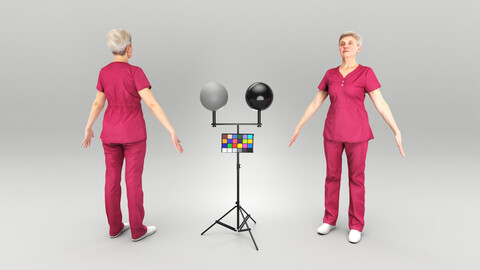 Nurse in pink uniform ready for animation 447