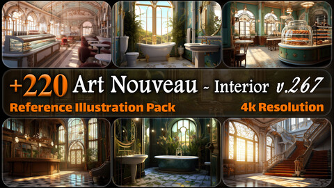 220 Art Nouveau Environment - Interior Reference Pack | 4K | v.267