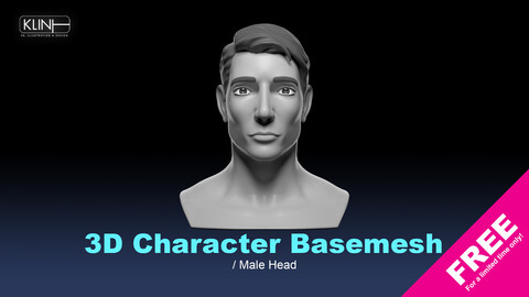 3D Character Basemesh - Male Head