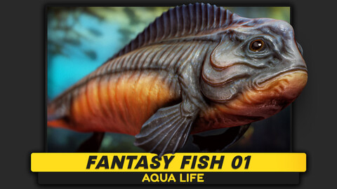 Fantasy Fish 01 - Aqua Life - Deep Water Realistic 3D Model - Rigged Animated Monster - Underwater Creature - 26