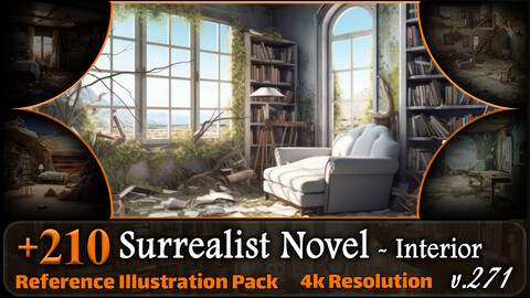 210 Surrealist Novel Environment - Interior Reference Pack | 4K | v.271