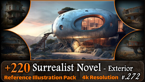 220 Surrealist Novel Environment - Exterior Reference Pack | 4K | v.272