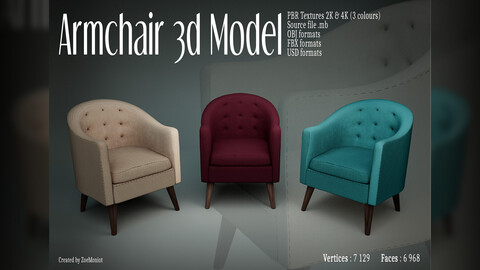 Armchair 02 - 3D Model -