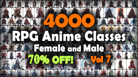 4000 RPG Anime Classes and Characters (Full Body) Reference Pack | MEGA Bundle | 4K | v.7