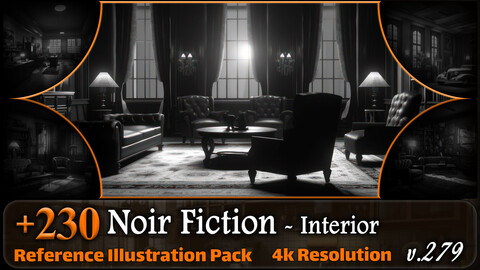 230 Noir Fiction Environment - Interior Reference Pack | 4K | v.279