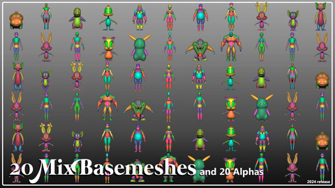 20 Basemeshes and 20 Mixed Alphas